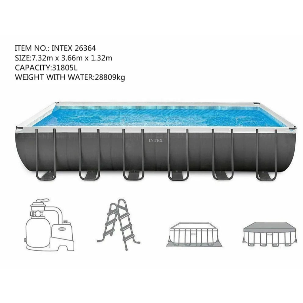 Intex - Rectangular Ultra Metal Framepool - (L 549 x B 274 x H 132 cm)