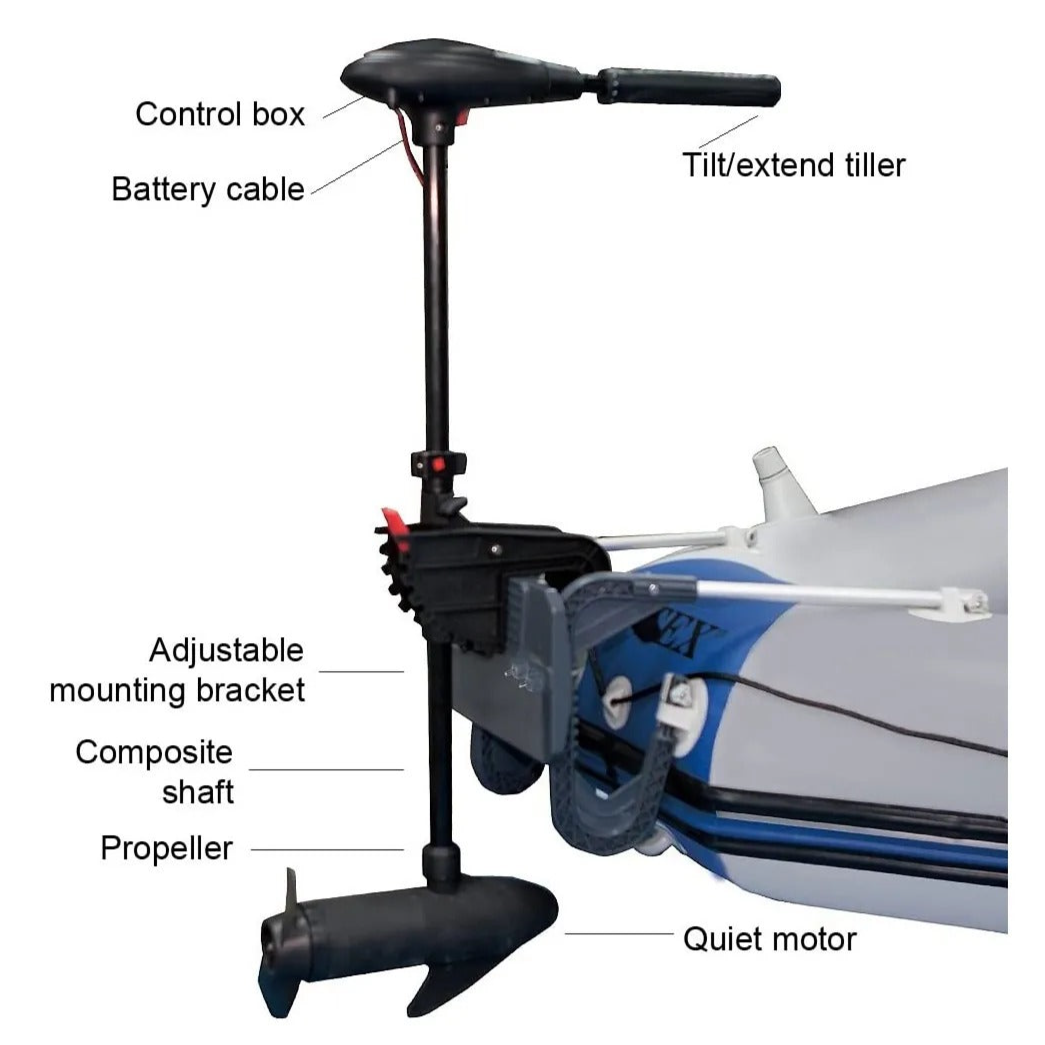 Intex - Transom Mount Trolling Motor - Grey