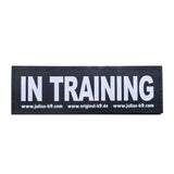 Interchangeable Patches for Dog, 1 pair, IN TRAINING, Size: Large, Black Harness Patch
