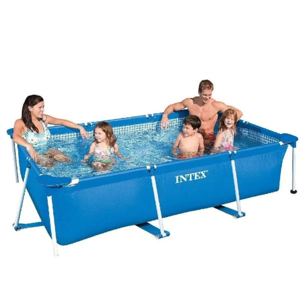Intex - Metal Frame Rectangular Pool - 7 Feet By 23 Inches - (L 220 x B 150 x H 60 cm)