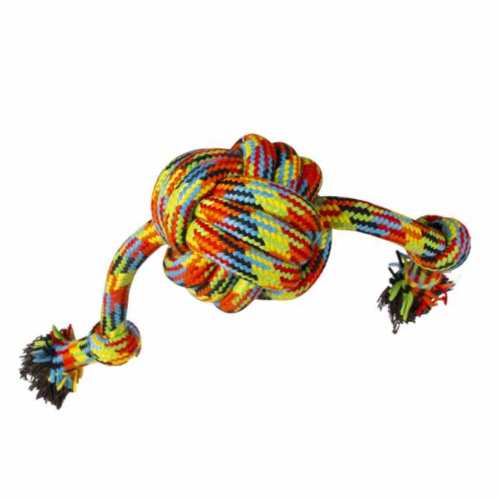 Duvo+ Cotton Ball With 2 Knots Beach Dog Toy