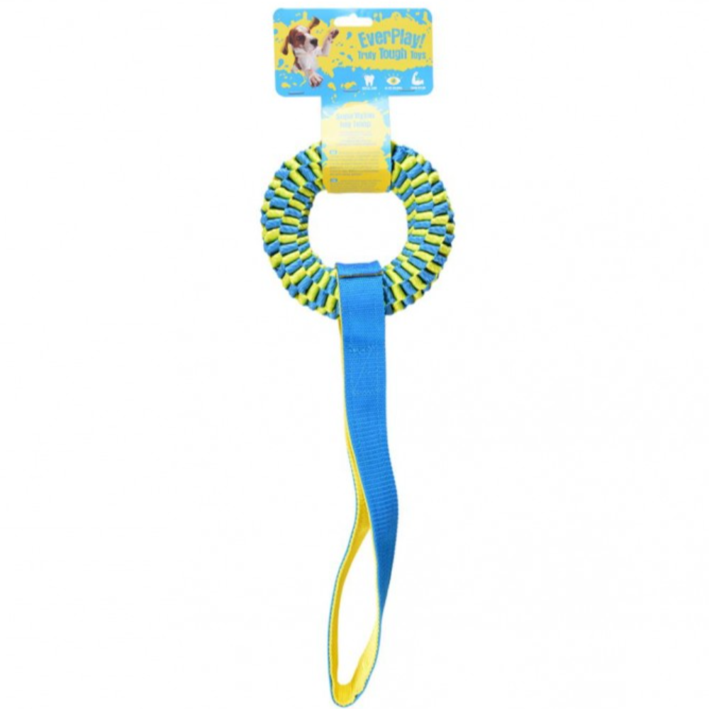 Duvo Supa' Nylon Tug Hoop 50x15cm Blue/Yellow