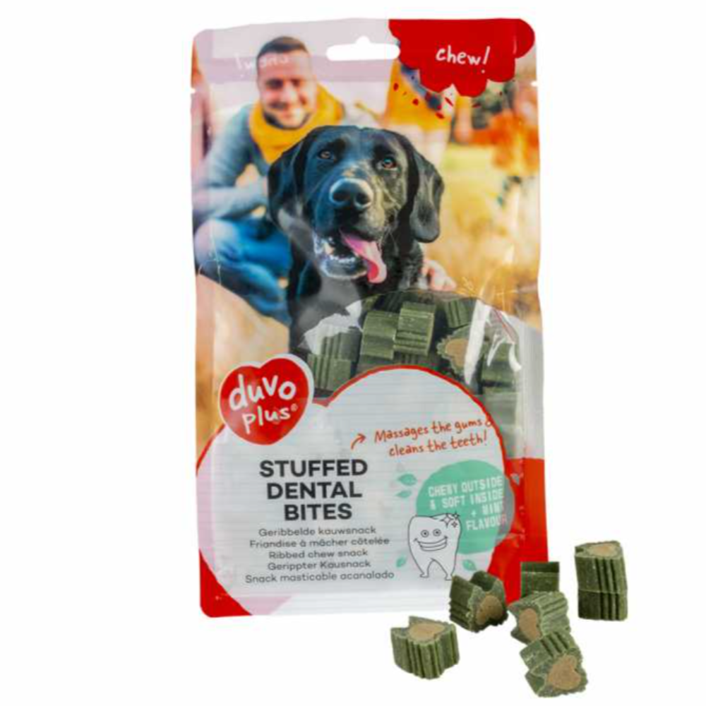 Duvo+ Chew Stuffed Dental Bites Green 140pcs 1cm/420gm