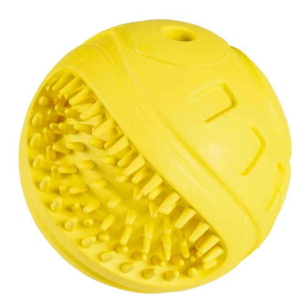Duvo+ Dog Toy Rubber Giggle Ribble Ball Yellow