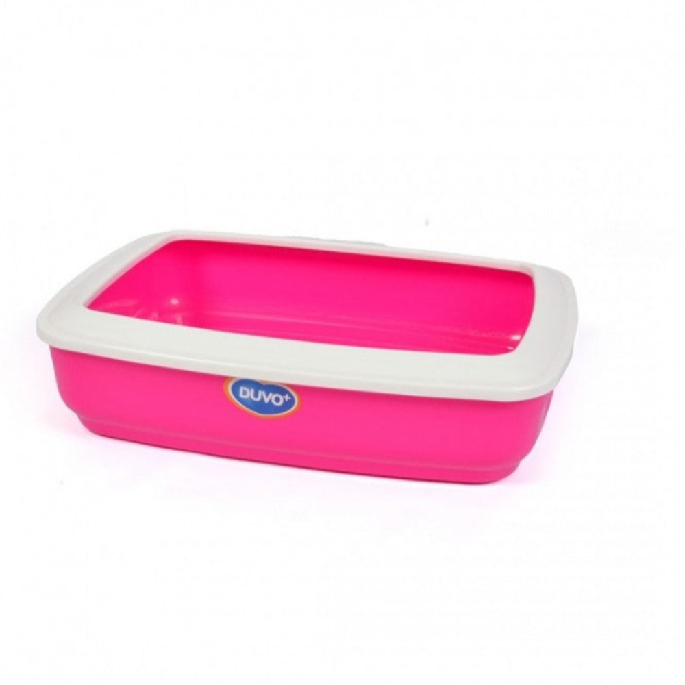 Duvo Cat Litter Tray with Rim Maui Pink