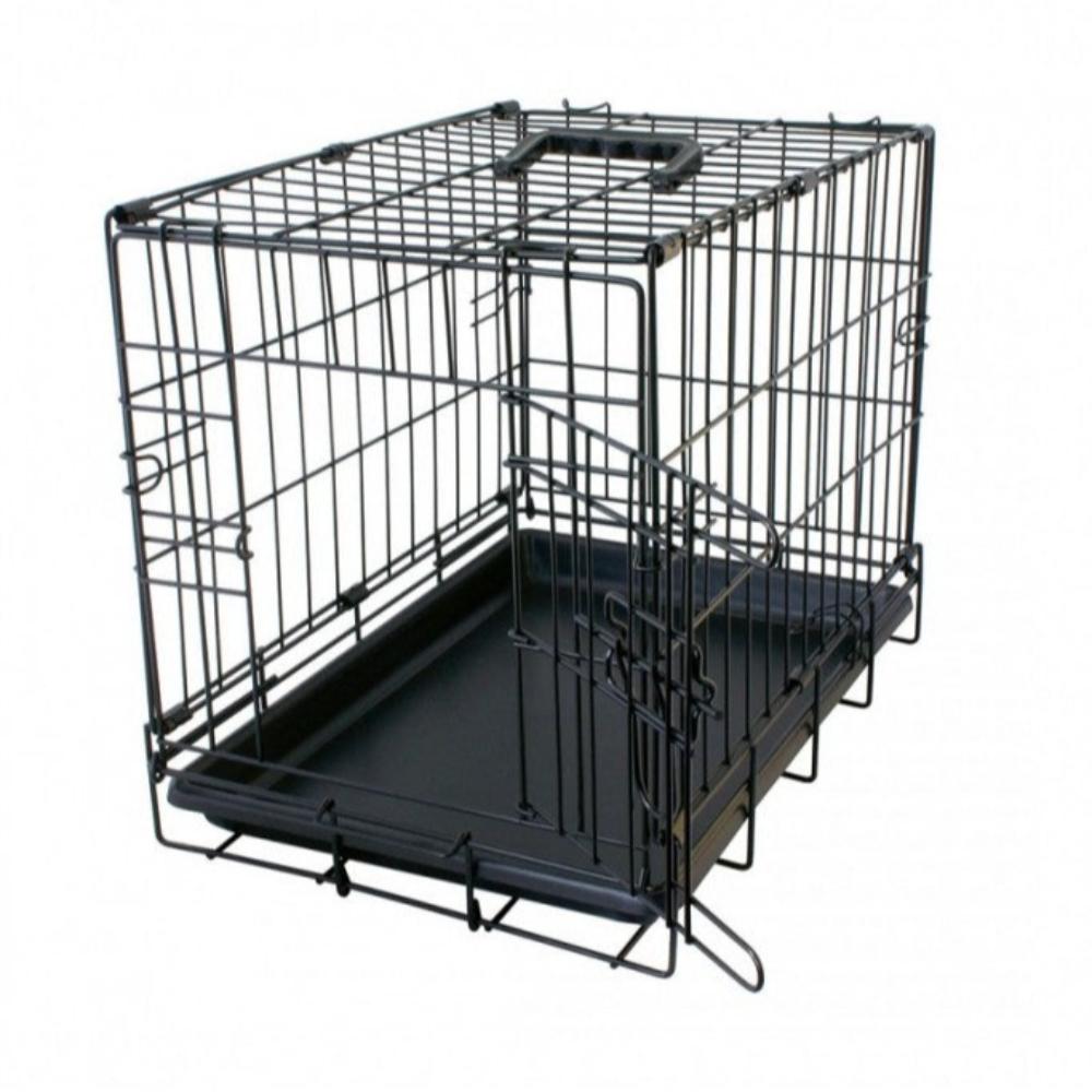 Duvo Dog Crate 2 Doors Plastic Tray Black