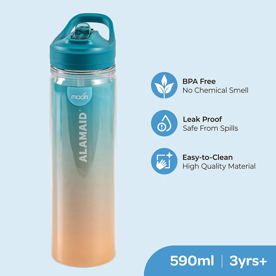 Moon - Double Wall Sipper Bottle - 590ml - Blue