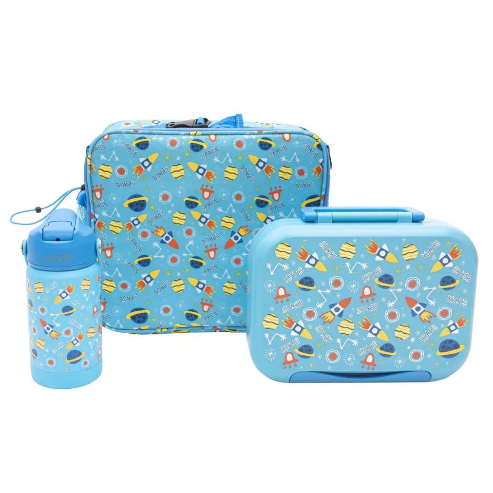 Moon - Kids Lunch Box Set With Insulated Bottle & Carry Bag With Strap - Rocket