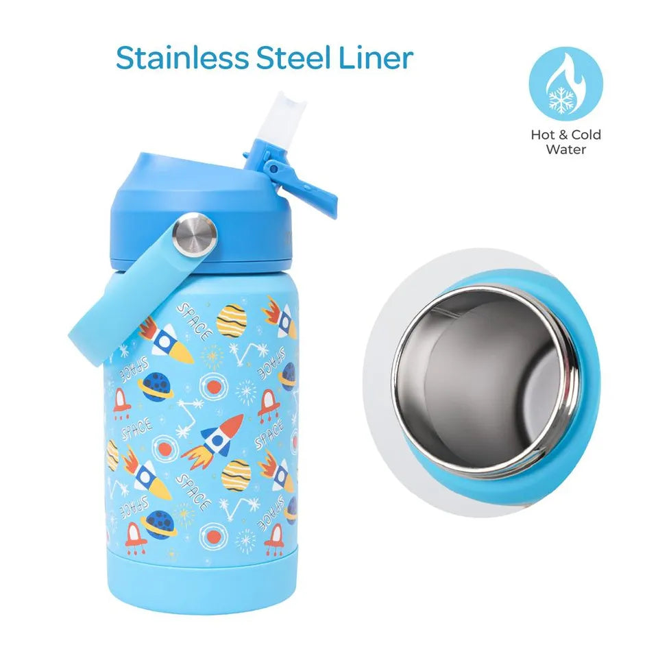 Moon - Kids Lunch Box Set With Insulated Bottle & Carry Bag With Strap - Rocket