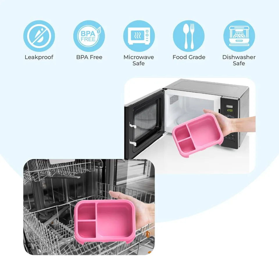 Moon - Kids Lunch Box Set With Insulated Bottle & Carry Bag With Strap - Unicorn