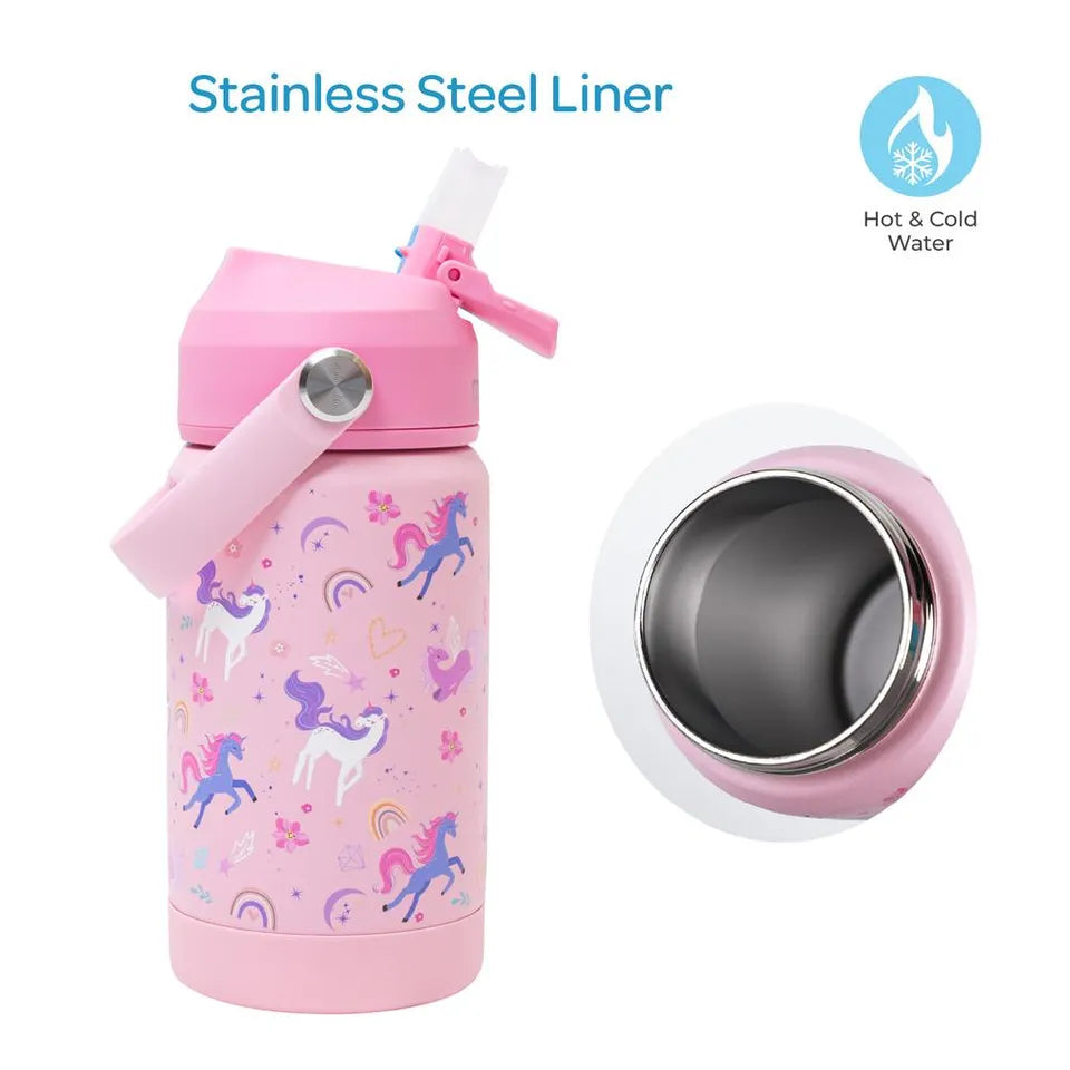 Moon - Kids Lunch Box Set With Insulated Bottle & Carry Bag With Strap - Unicorn