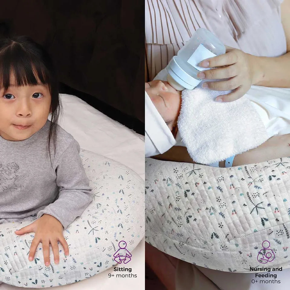 Moon - Portable Breast Feeding Pillow With Zippered Cover- Hippo
