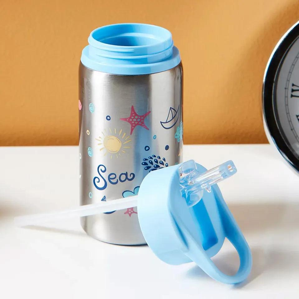 Moon - Single Wall Stainless Steel Sipper Bottle - 530ml - Blue