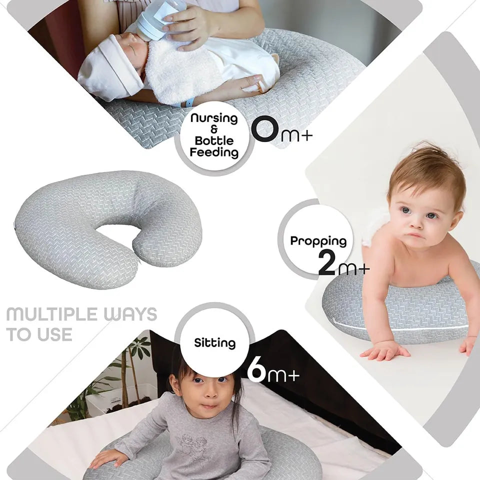 MOON Feeding Pillow With Bamboo Rayon - Grey