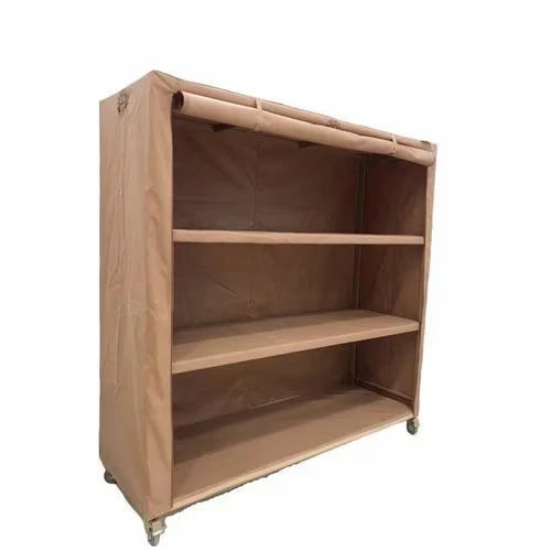 Folding Camping Storage Shelves with Wheels Large Capacity Storage Cabinet