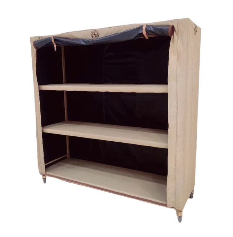 Folding Camping Storage Shelves with Wheels Large Capacity Storage Cabinet