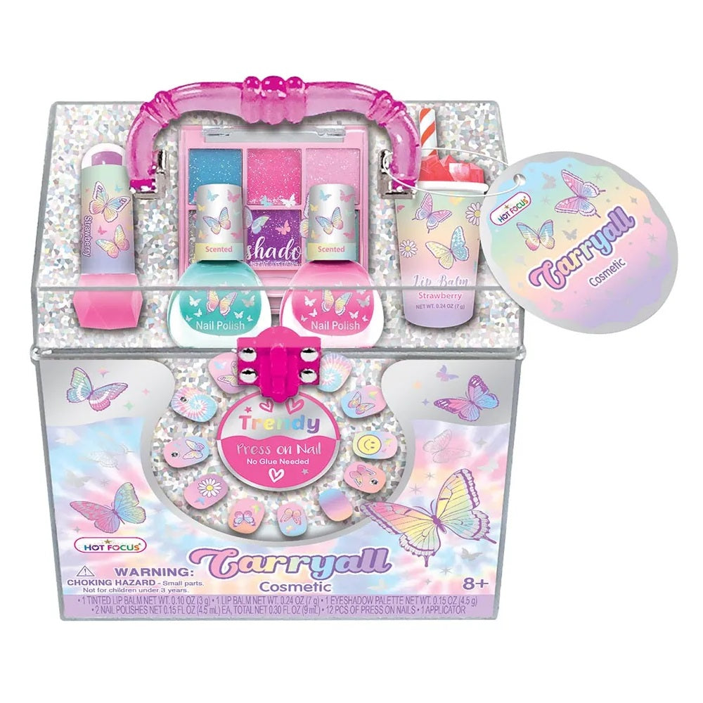 Hot Focus Tye Die Butterfly Carryall Cosmetic Set