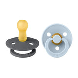 Bibs - Colour S2 Pacifiers - Pack of 2 - Iron/Baby Blue