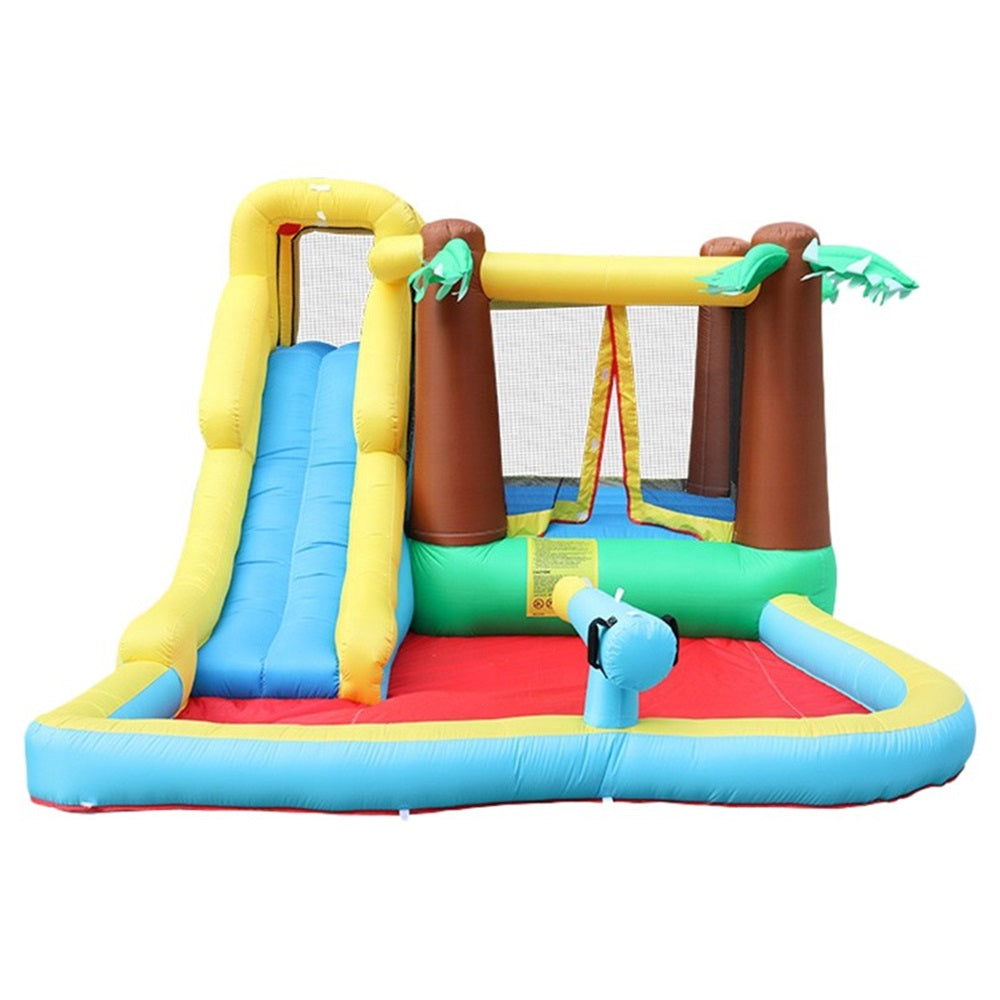 Inflatable Desert Palm Bounce Slide & Spray W/ Water Cannon