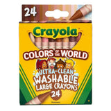 Crayola 24 Ct Large Ultra-Clean Washable Crayons, Colors of the World