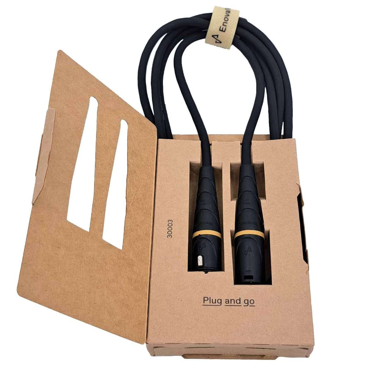 كابل ميكروفون NXT من Enova بطول 2 متر، من 3 دبابيس XLR ذكر إلى XLR أنثى