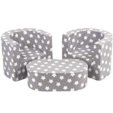 Delsit Combo Set - 2 Chairs + Table Grey W.White Stars