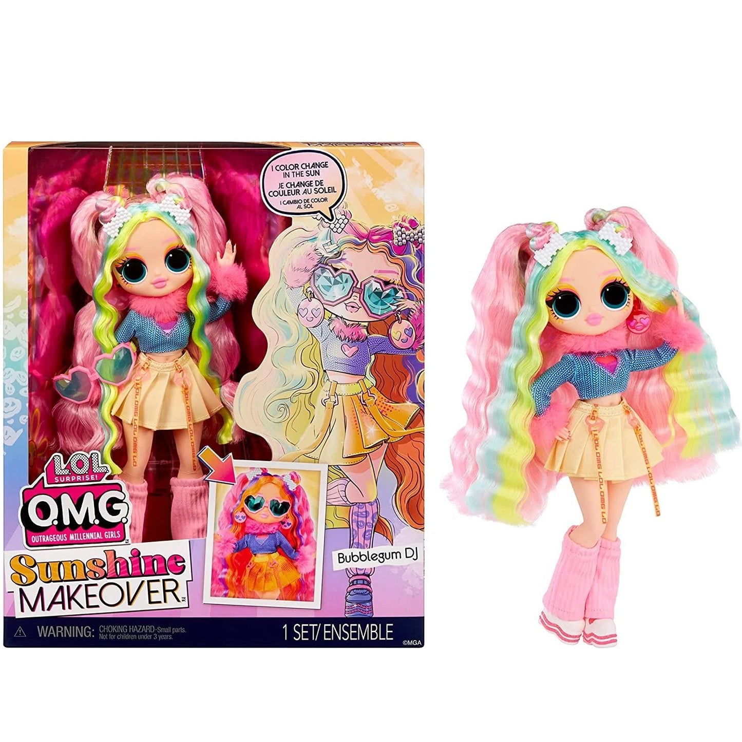 LOL Surprise OMG Sunshine Makeover Bubblegum DJ Doll