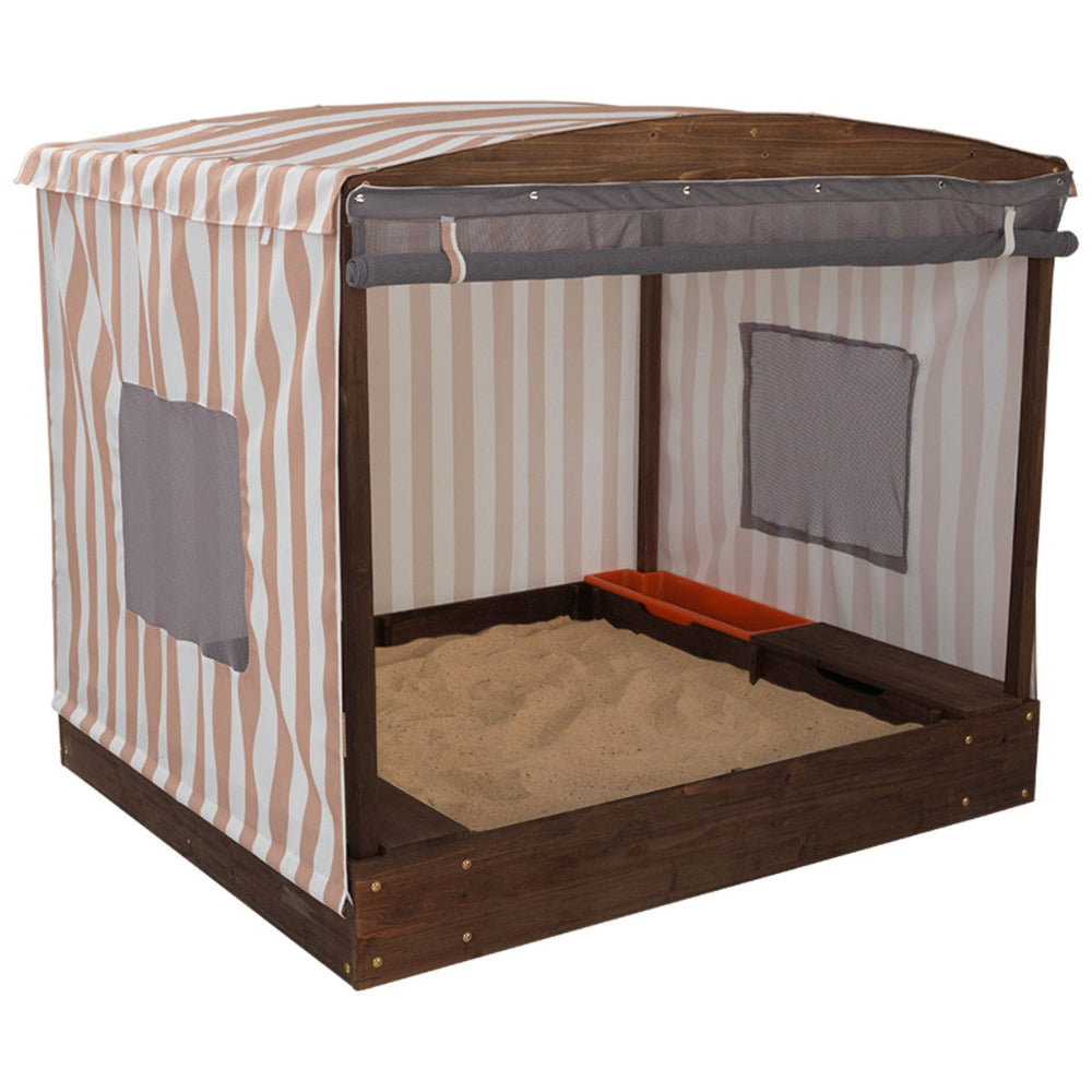 Kidkraft Cabana Sandbox - Beige & White Stripes
