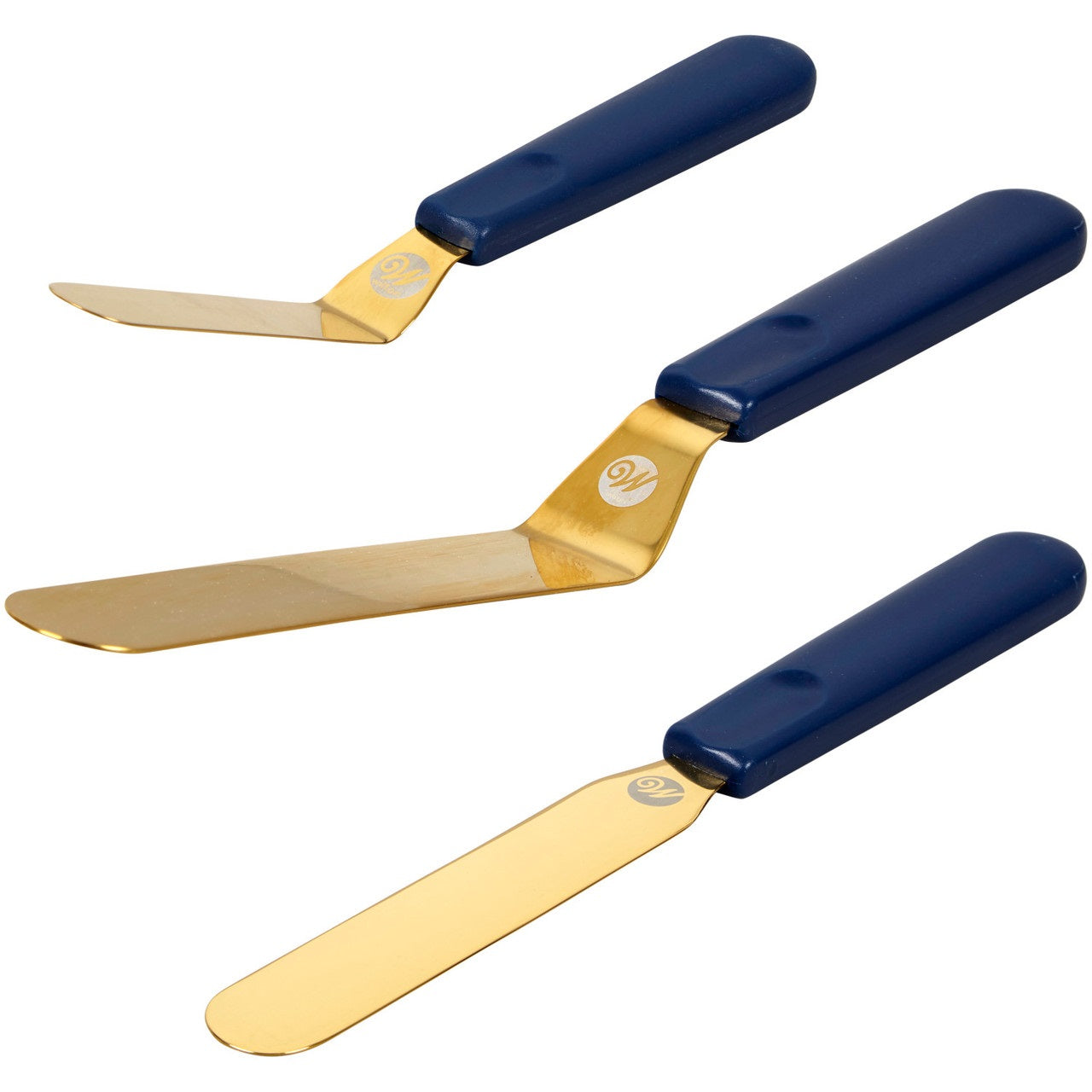 Wilton Icing Spatulas, Navy Blue and Gold, Set of 3