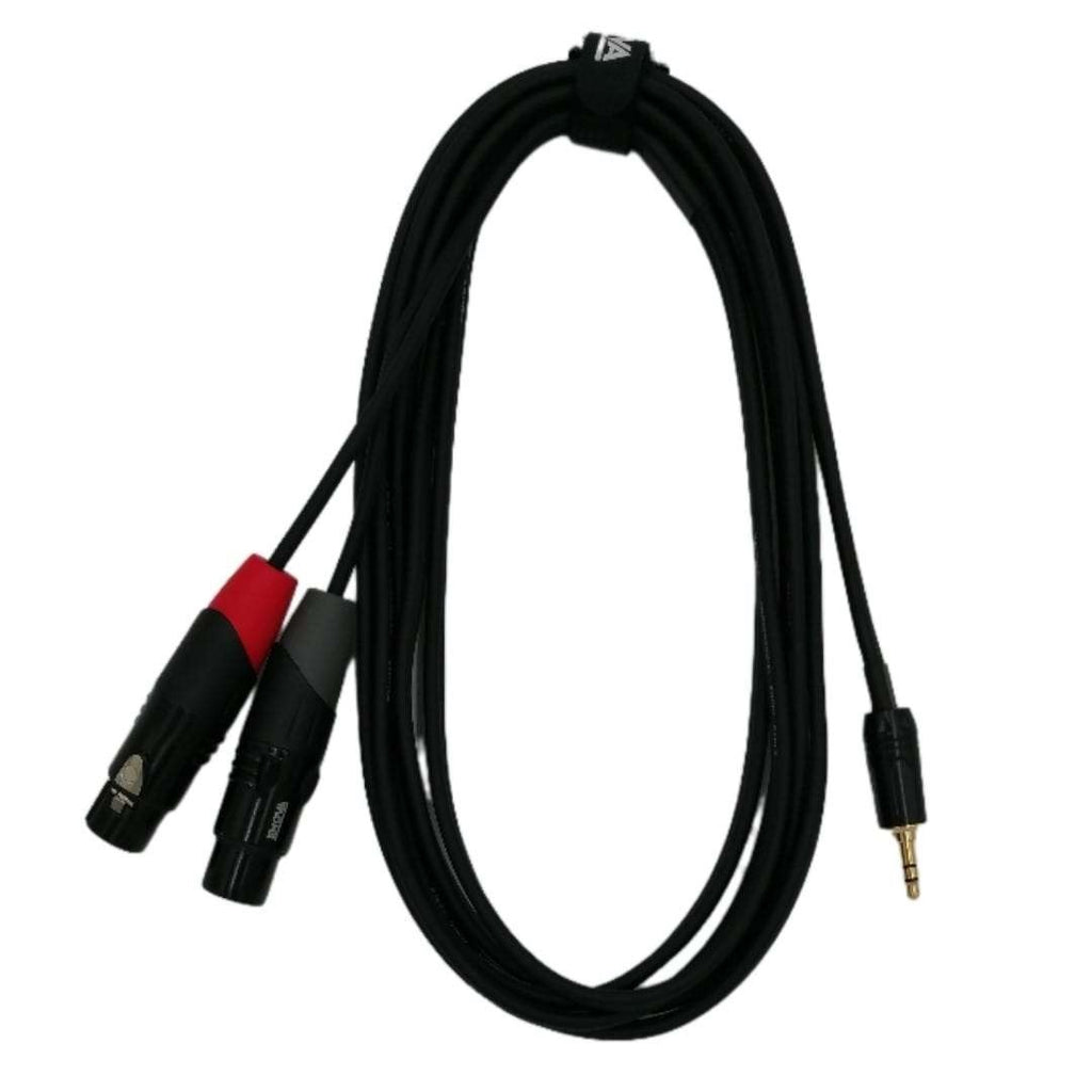 Enova 3 Meters Jack 3.5mm 3-Pole - XLR Female 3Pole Adapter Cable Black & Red Stereo Cable