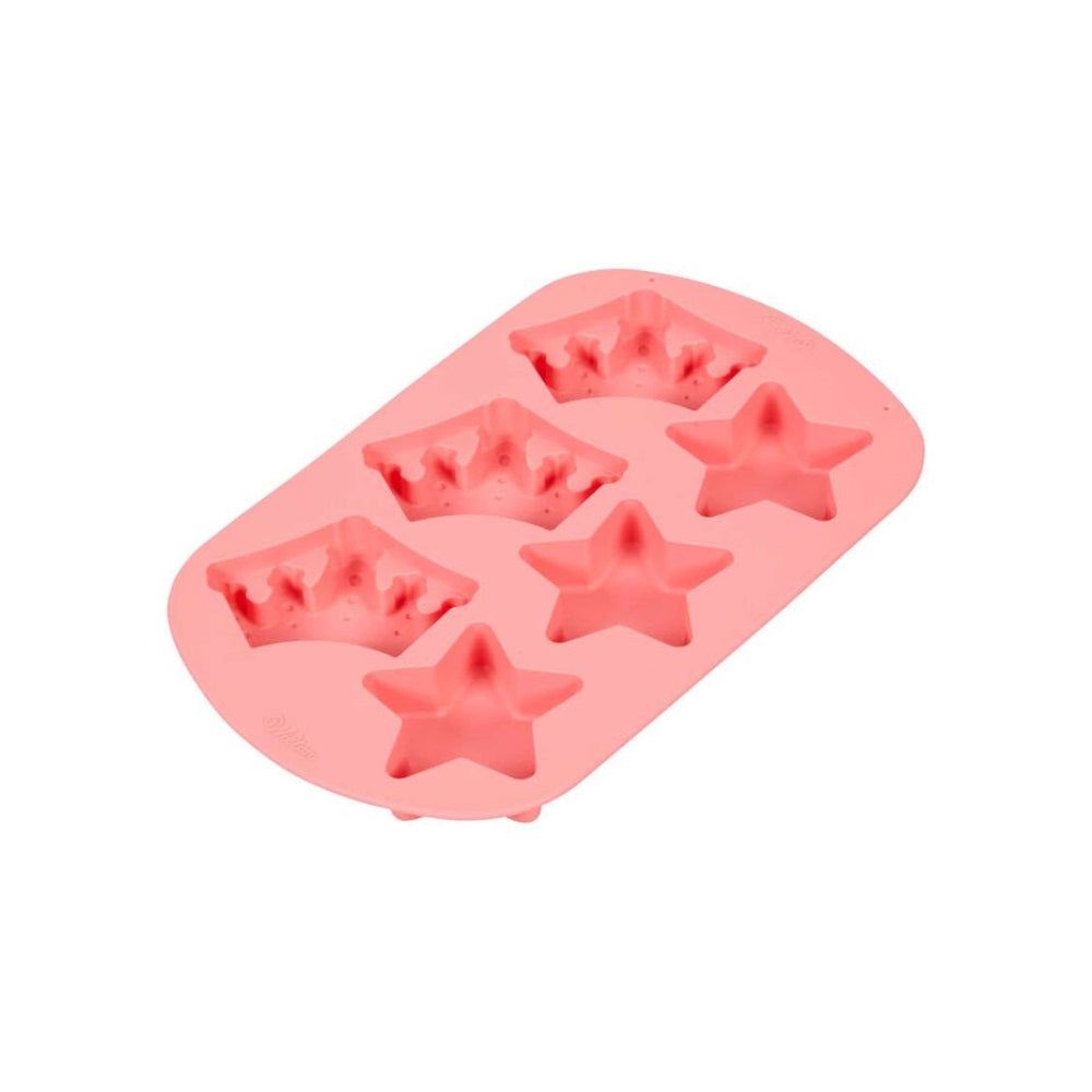 Wilton Royal Crowns and Stars Silicone Cake Mold, 6 Cavities