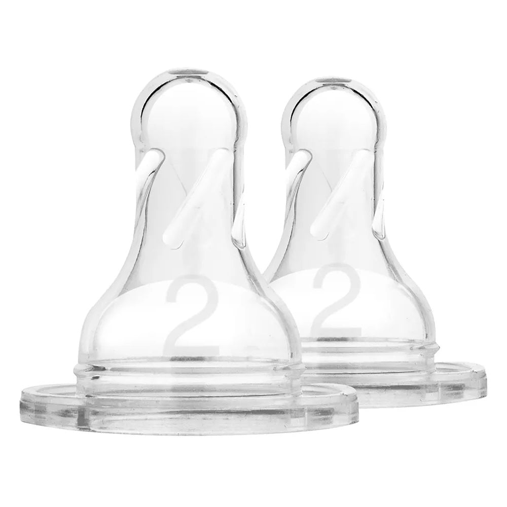 Dr. Brown's Level 2 Y Cut Narrow Options Silicone Nipple Pack of 2 - White