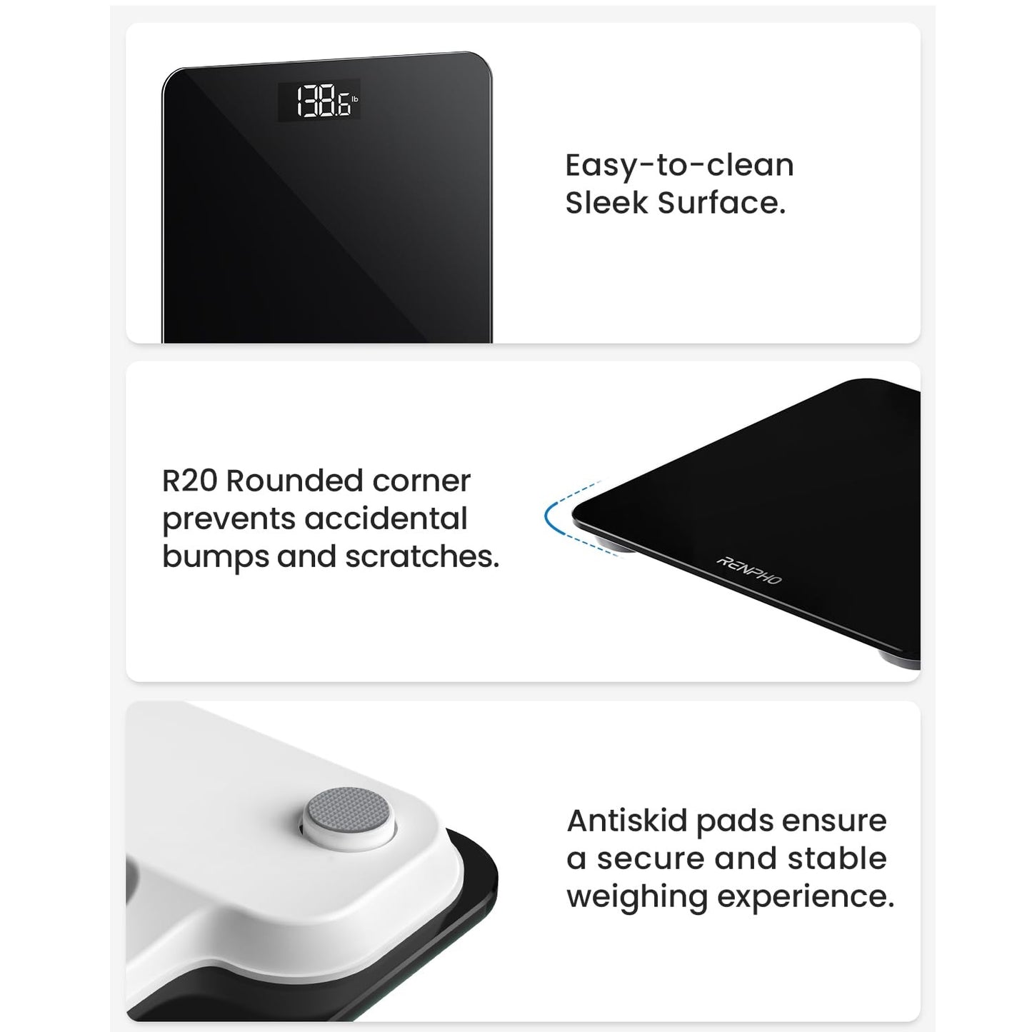 ميزان الوزن الرقمي Renpho Core 1s - أسود