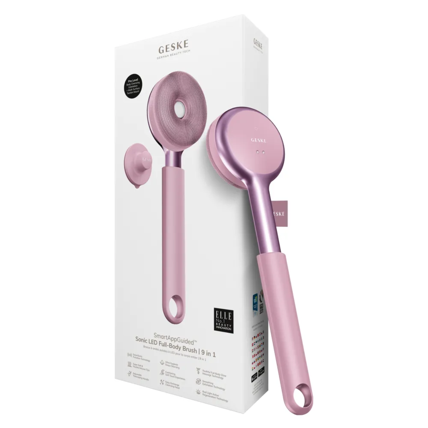 Geske Sonic LED Full-Body Brush | 9 in 1 Pink
