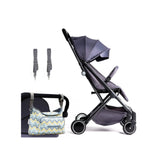 Travel Lite Stroller - SLD by TEKNUM - Dark Grey + SUNVENO Baby Stroller Organizer/Bag - Yellow wave