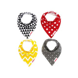 Eazy Kids Bandana Bibs Set of 4 - Organic Cotton - Triangle Dots