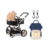 TEKNUM 3 in 1 stroller - Khaki + SUNVENO Diaper Bag + Hooks