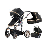 Teknum 3 in 1 Pram Stroller Story-Black + Infant Car Seat