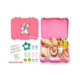 Eazy Kids 6 & 4 Convertible Bento Lunch Box - Unicorn Pink