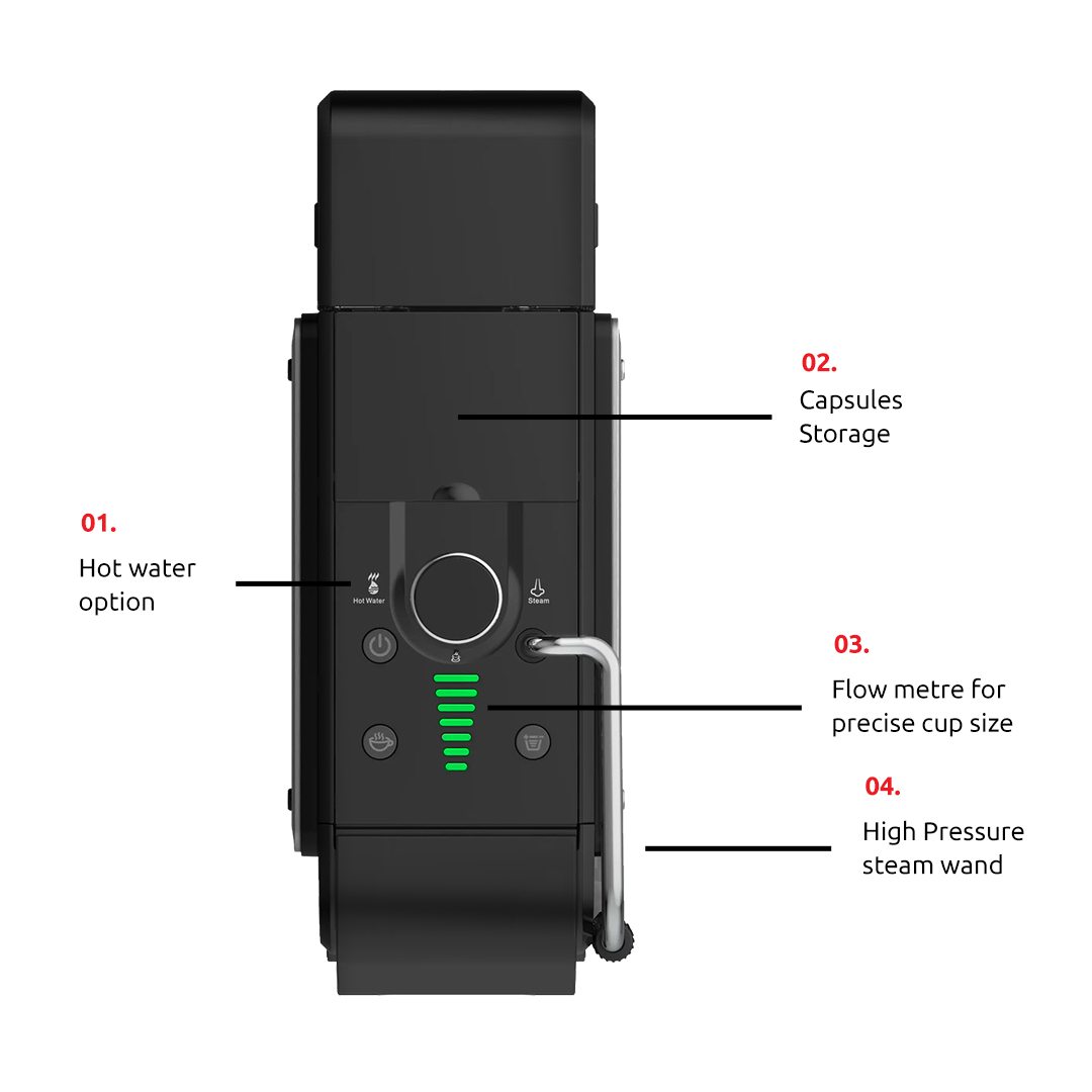 Prime Ultimo 7 in 1 Espresso Maker with Steam for Milk frothing