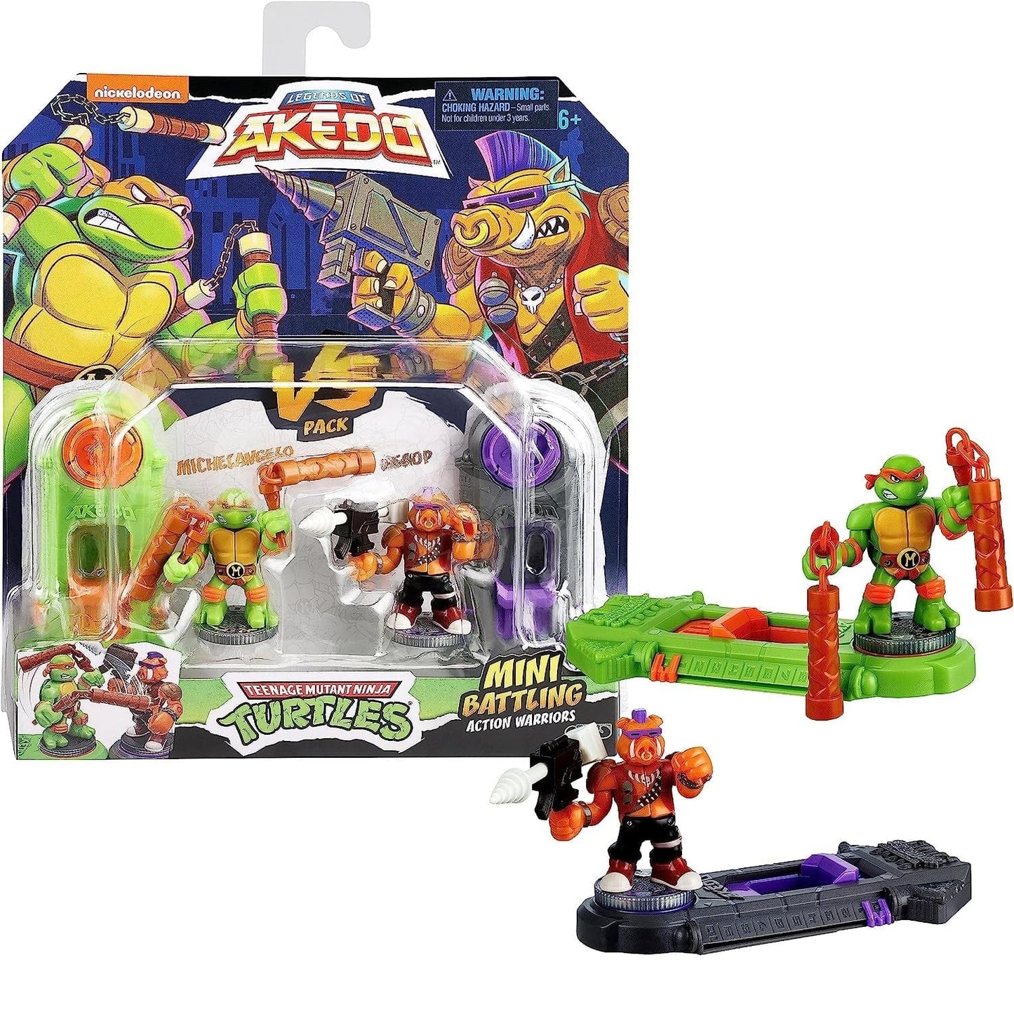 Akedo Toys Akedo Teenage Mutant Ninja Turtles S1 Versus Pack - Michelangelo VS Bebop