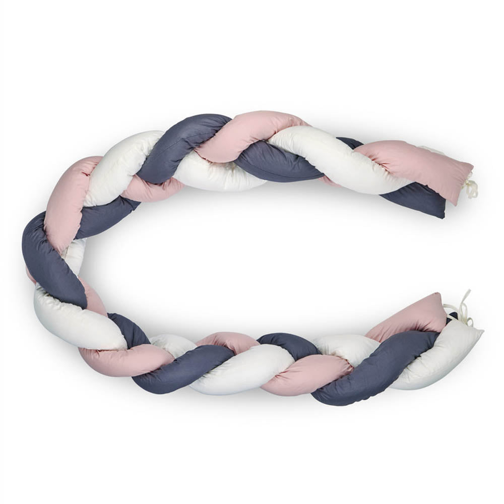 Babyjem - واقي سرير وجانب السرير المخملي - وردي/أزرق - من عمر 0 أشهر فما فوق