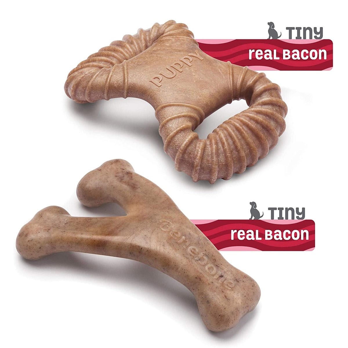 Benebone Pet Supplies Benebone Puppy 2-Pack Dental Chew/Wishbone Bacon - Tiny
