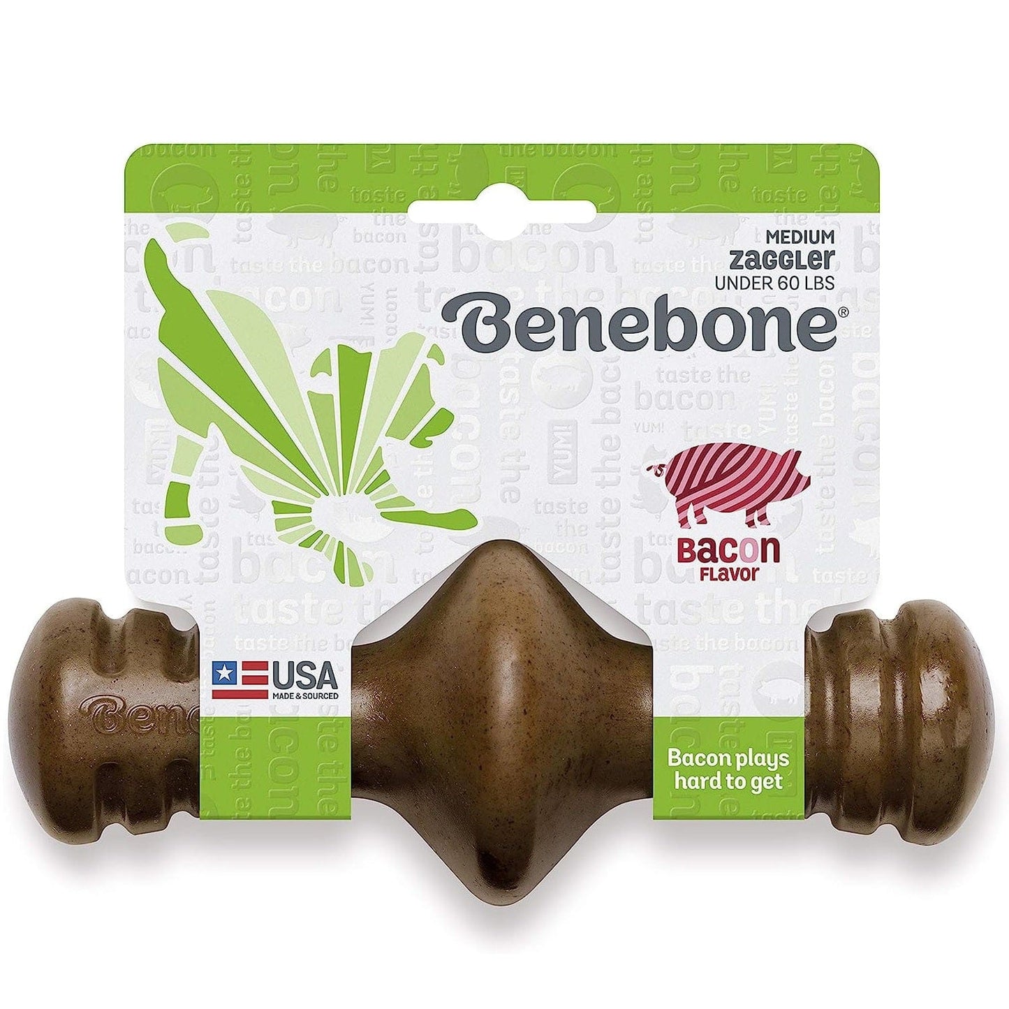 Benebone Pet Supplies Benebone Zaggler Bacon - Medium