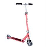 Globber - Flow Element Lights Scooter - Adjustable 5+ Coral Pink, Light-Up Wheels, Foldable Design, Aluminium Deck
