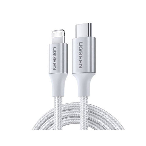 Ugreen USB C To Lightning Cable 2m Silver Flitit Online Store ugreen-usb-c-to-lightning-cable-2m-silver-flitit-online-store