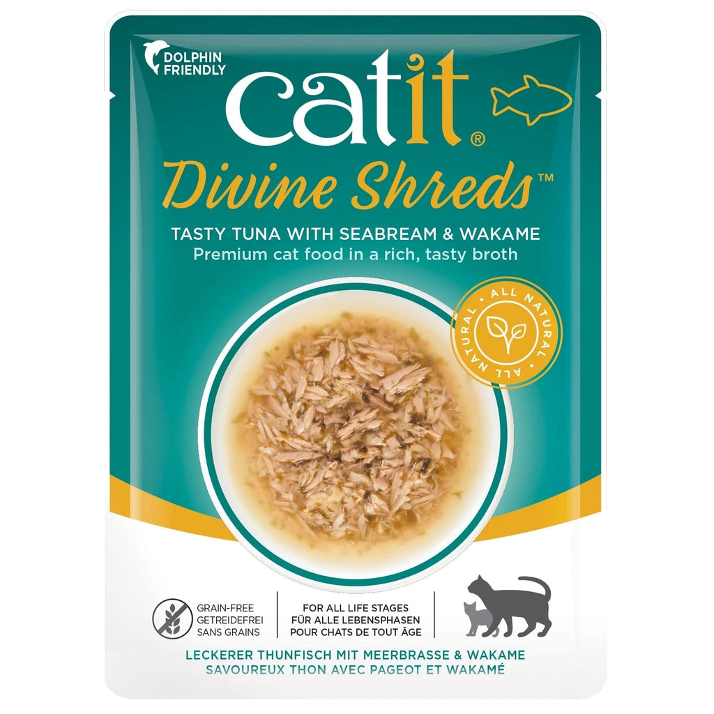 Catit Pet Supplies Catit Divine Shreds, Tuna with Seabream & Wakame 75g
