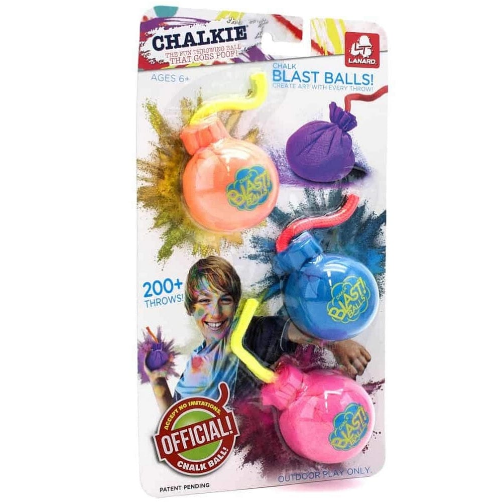 Chalkie Toys Chalkie Chalk Blast Balls 3 Pcs Set (Orange, Blue & Pink)