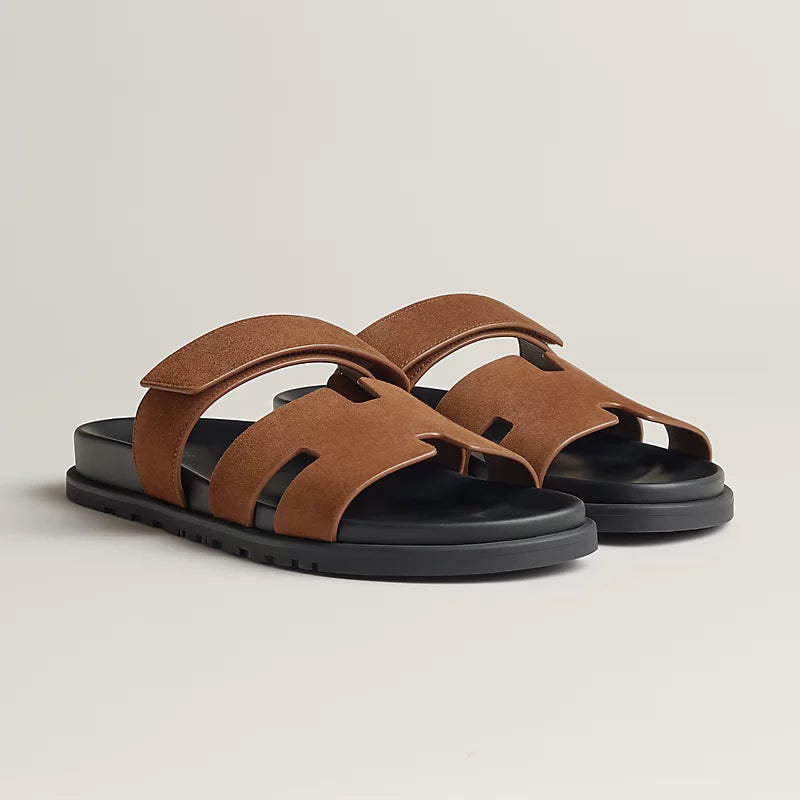 Hermes Chypre Sandals "Brown Suede"