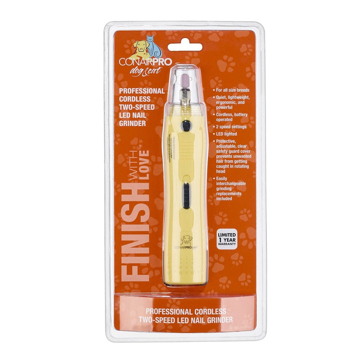 Conair Pro Pet Supplies Conair Pro Professional Cordless Two-Speed LED Nail Grinder